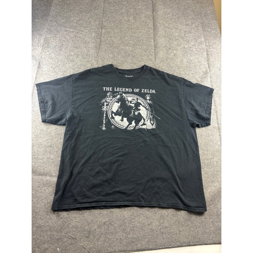 Legend of Zelda Link Epona Graphic T-Shirt Mens 2XL Black Geeknet Nintendo 2021